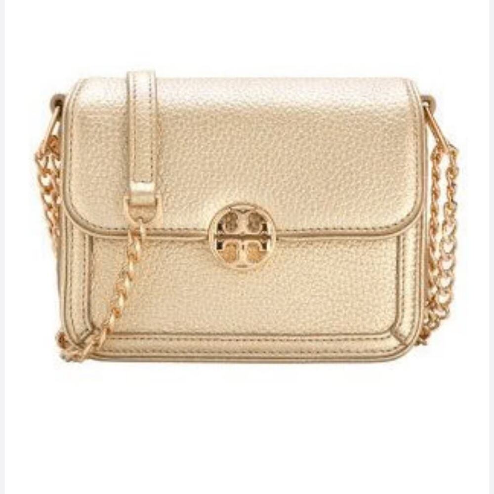 Tory Burch Chain Mini Shoulder Crossbody Bag Gold Hardware Leather